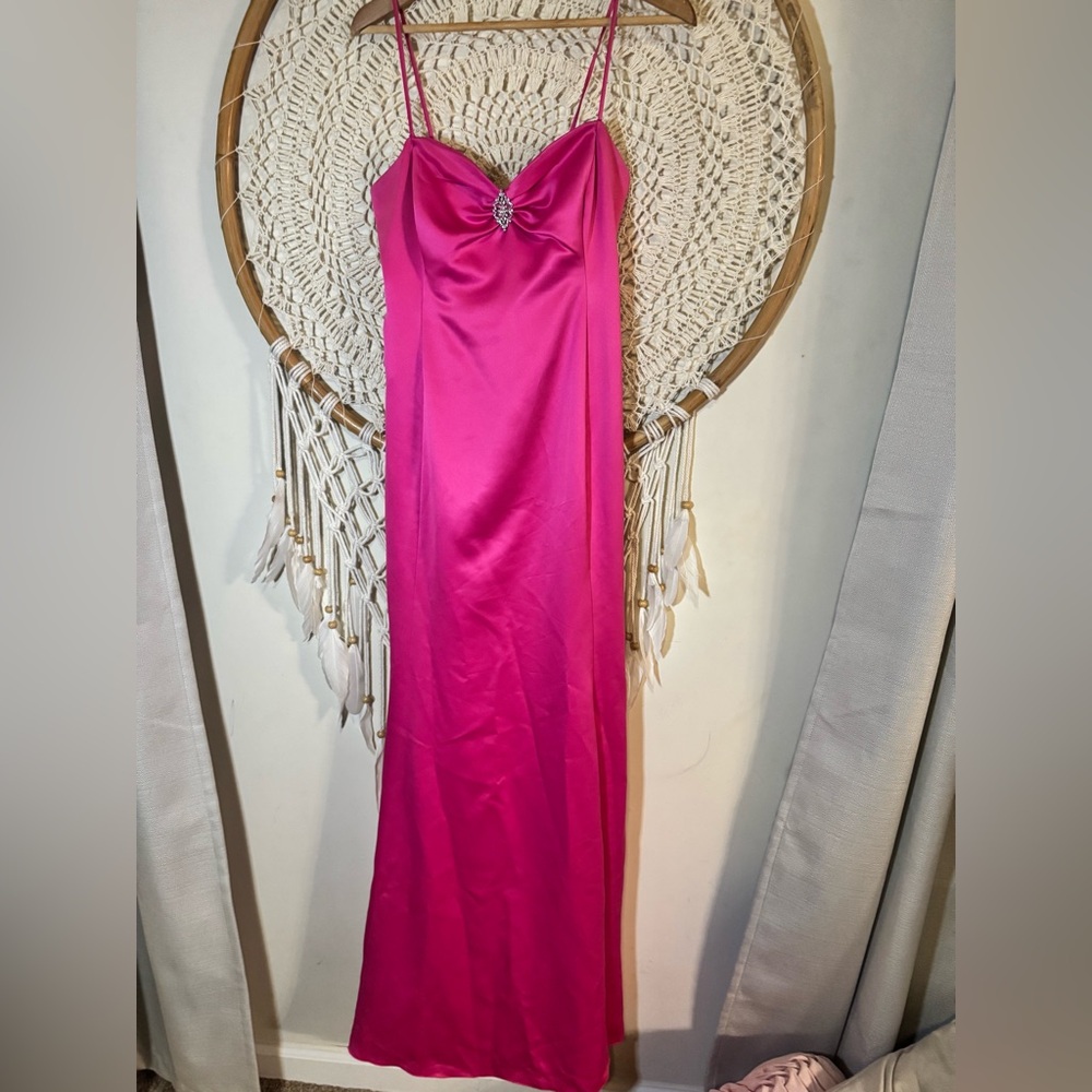 Elegant Pink Satin Gown